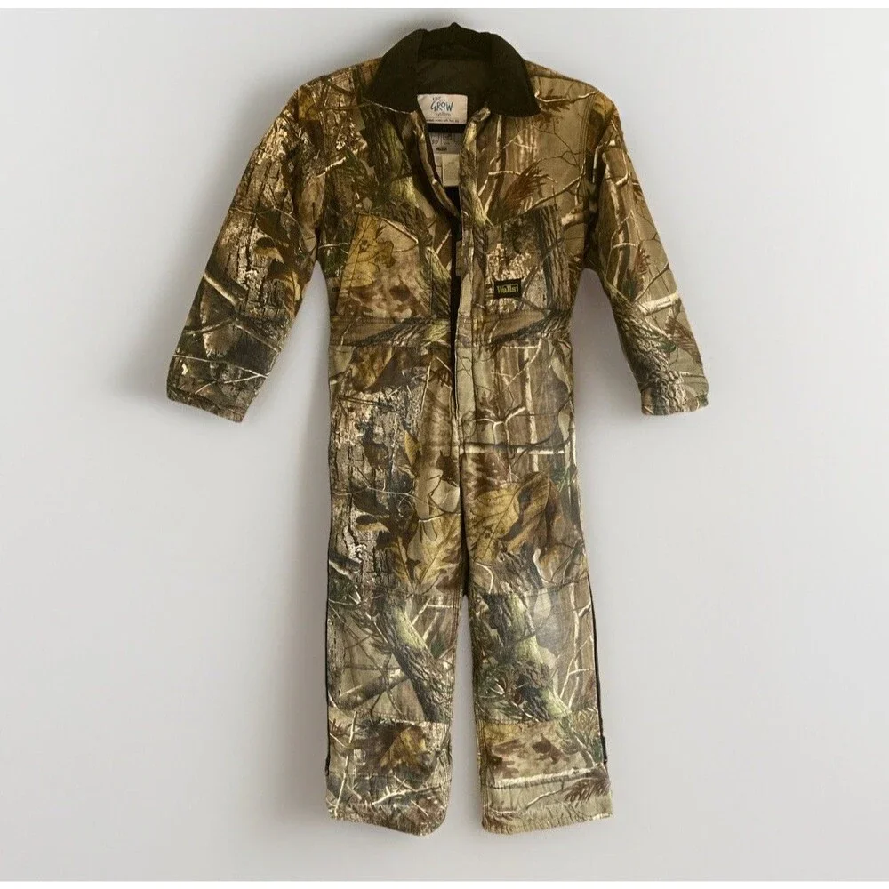 Walls Kidz Grow System Camo Insulated Youth Small Regular Coveralls Hunting Snow
